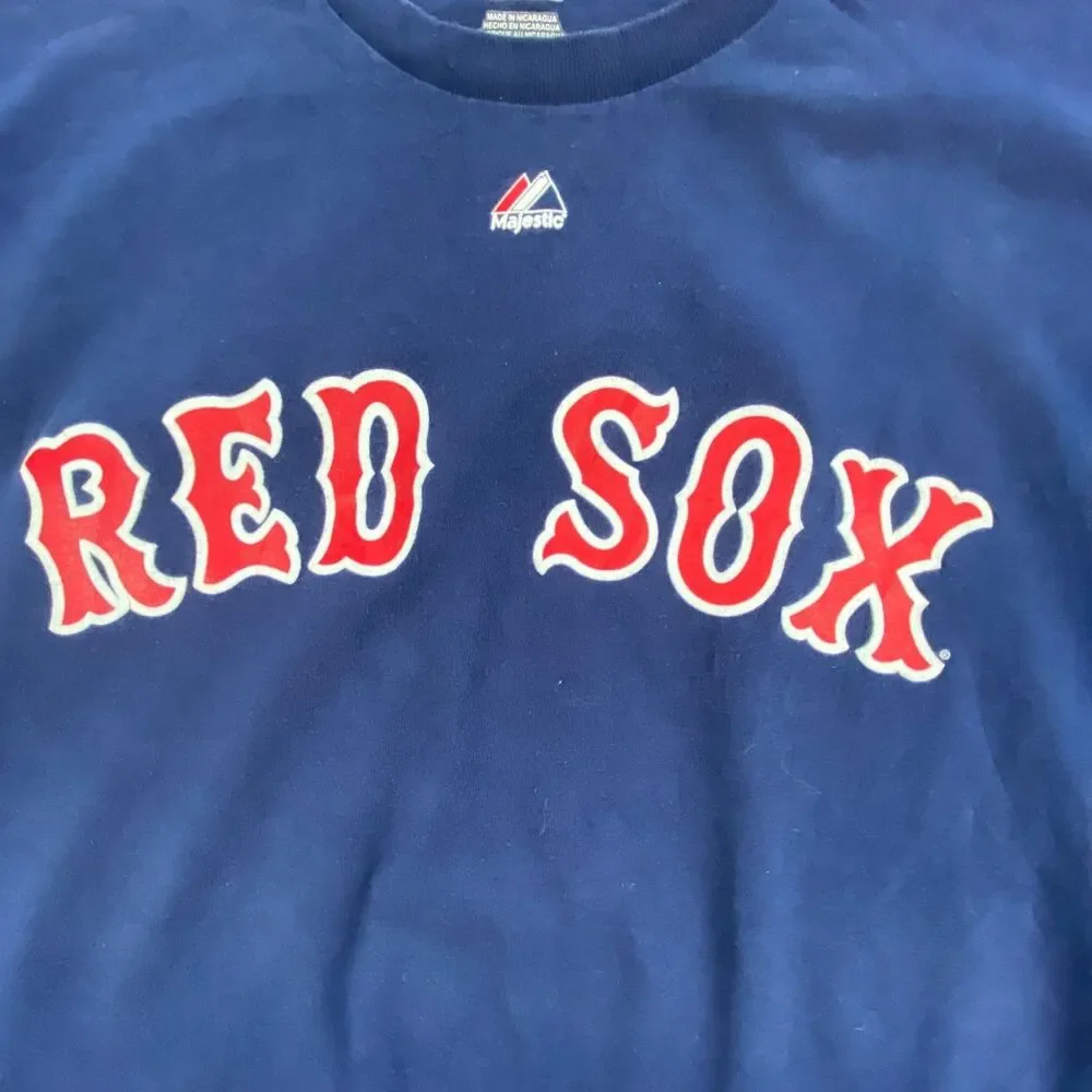 Majestic Boston Red Sox T Shirt Mens XL Navy Blue Graphic Tee Short Sleeve MLB